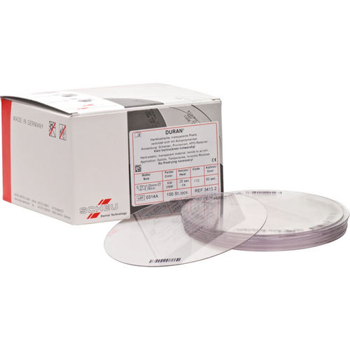 DURAN® Pack of 100 pieces round, Ø 125 mm, thickness 0.75 mm