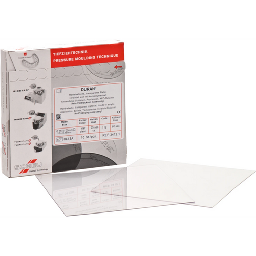 DURAN® Pack of 10 pieces square, Ø 125 mm, thickness 0.75 mm