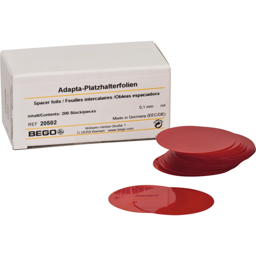 Adapta Pack of 200 Adapta placeholder foils red, 0.1 mm
