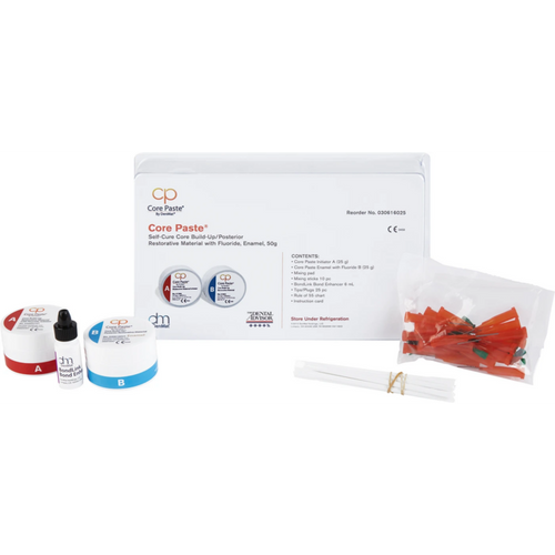 Core Paste sett 2 x 25 g krukke med fluorid (A3.25, A3.5), tilbehør