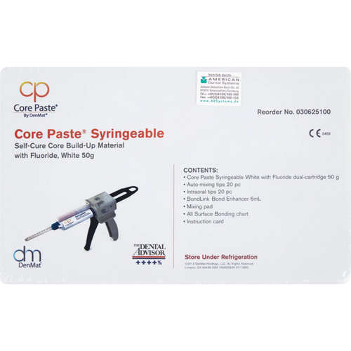 Core Paste refill kit 50 g patron hvit med fluorid, tilbehør