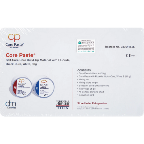 Core Paste sett 2 x 25 g boks Quick med fluor, tilbehør