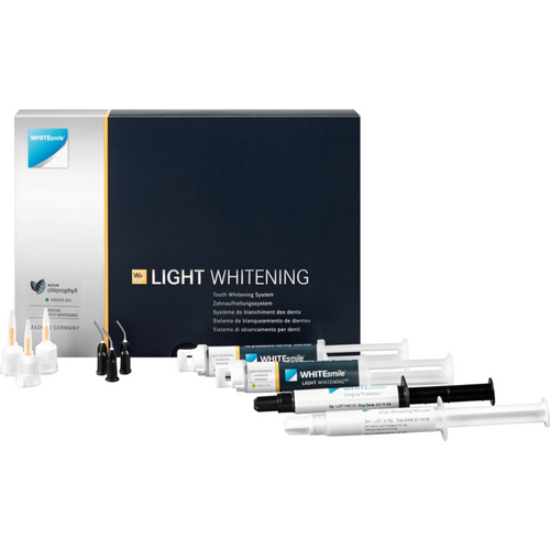 LIGHT WHITENING AC 32% 2-pasientsett 2 x 2,5 ml sprøyte (blandet) grønn, 1 x 3 g Gingiva Protector, 1 x 3 ganger After Whitening Mousse, tilbehør