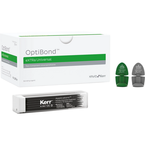 OptiBond eXTRa Universal engangsdose kit 50 x 0,18 ml primer, 50 x 0,18 ml adhesiv, 100 påføringsapplikatorer, 1 teknikkort
