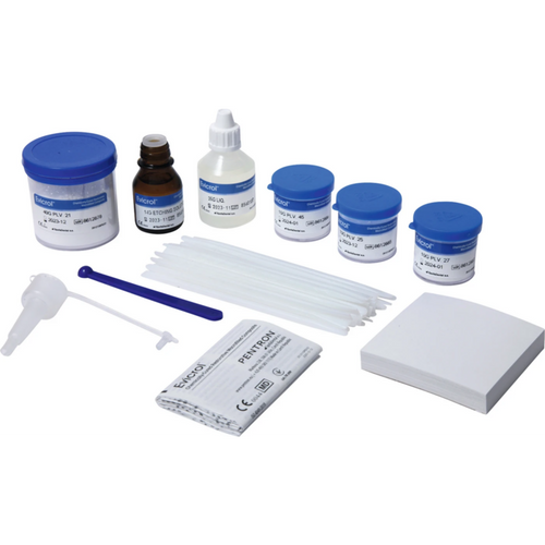 Evicrol sett 40 g basisskygge, 3 x 10 g tilleggsskygger, 26 g væske, 14 g etsevæske, tilbehør