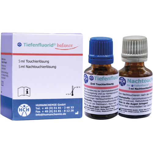 Deep fluoride balance prøvepakke 5 ml påføringsløsning, 5 ml nattpåføringsløsning