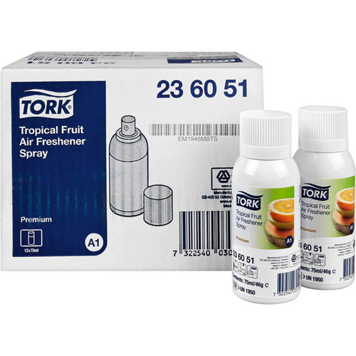TORK Air Freshener Spray kartong 12 x 75 ml sprayboks Tropical Fruit