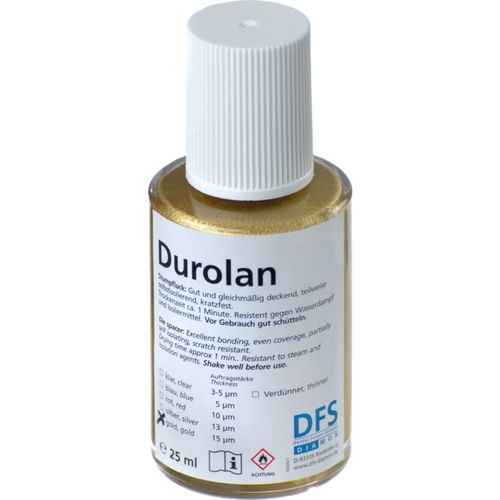 Durolan Bottle 25 ml die varnish gold, layer thickness 25 µm