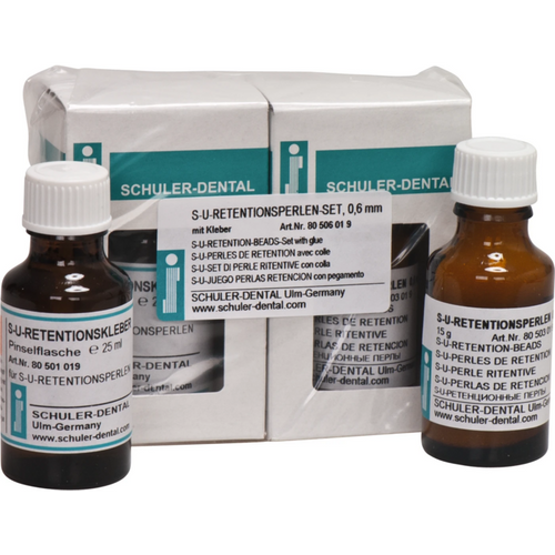 S-U retention beads Set 15 g retention beads Ø 0.6 mm, 15 ml retention adhesive