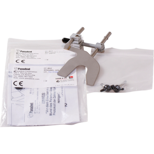 Panamount face bow bite fork Piece including rods