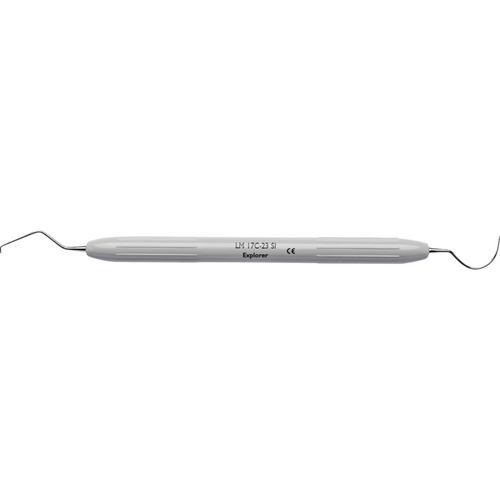 LM sonder (Explorer) Stykke fasong 17C/23, sentrert, grå, LM-ErgoNorm™ håndtak