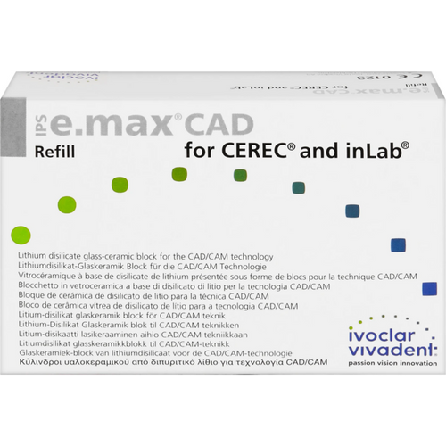 IPS e.max CAD for CEREC/InLab 5 stk. størrelse A14 S, A3.5 LT