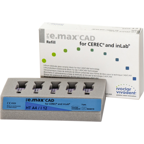 IPS e.max CAD for CEREC/InLab 5 stk. størrelse I12, A4 HT