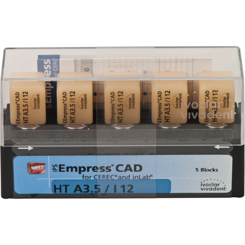 IPS Empress® CAD A-D for CEREC Pakke med 5 stk, størrelse I12, A3.5 HT