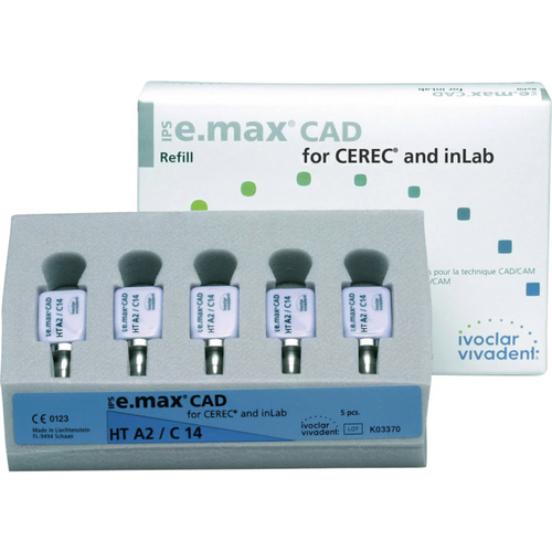 IPS e.max CAD for CEREC/InLab 5 stk. størrelse C14, A2 HT
