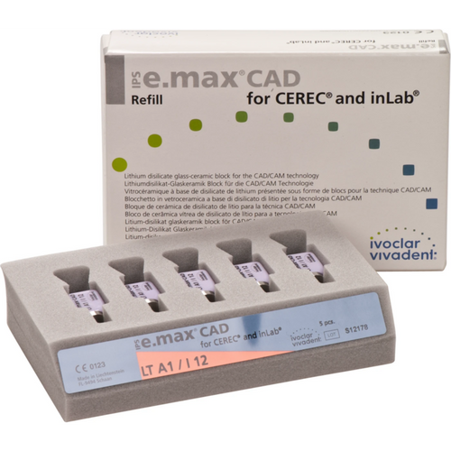 IPS e.max CAD for CEREC/InLab 5 stk. størrelse I12, A1 LT