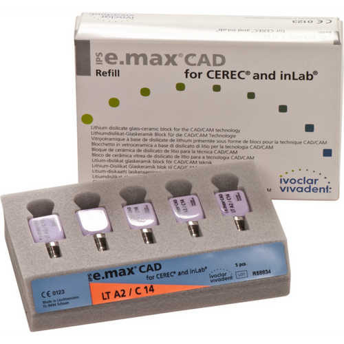 IPS e.max CAD for CEREC/InLab 5 stk. størrelse C14, A2 LT