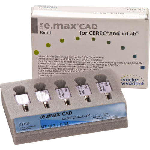 IPS e.max CAD for CEREC/InLab 5 stk. størrelse C14, BL2 HT