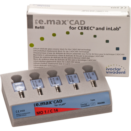 IPS e.max CAD for CEREC/InLab 5 stk. størrelse C14, MO1