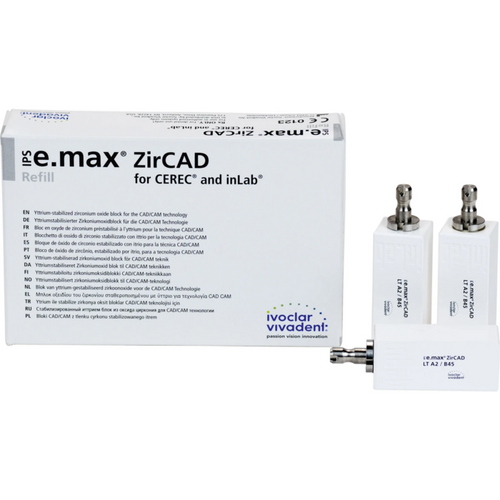 IPS e.max ZirCAD for CEREC/InLab Pakke med 3 blanker LT A2 B45