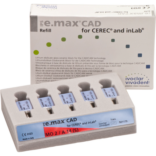 IPS e.max CAD Abutment Solutions for CEREC/InLab 5 stk. størrelse A14S, MO2