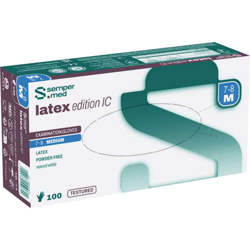 sempermed® edition IC Pakke med 100 stk pulverfrie hvite hansker, størrelse S
