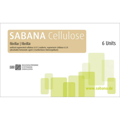 SABANA® Cellulose Pakke med 6 fibrillære stykker, 5,1 x 2,5 cm