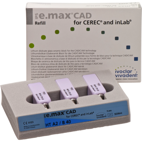 IPS e.max CAD-on technique Pakke med 3 stk. størrelse B40, A2 HT