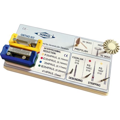 Ortho PAUL1 Sett 1 bor, 2 poleringsinstrumenter, 4 diamantstrimler, 2 diamantburs