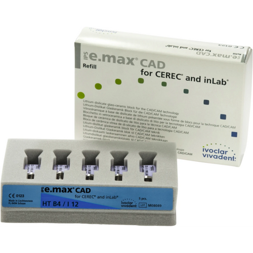IPS e.max CAD for CEREC/InLab 5 stk. størrelse I12, B4 HT