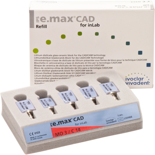 IPS e.max CAD for CEREC/InLab 5 stk. størrelse C14, MO3