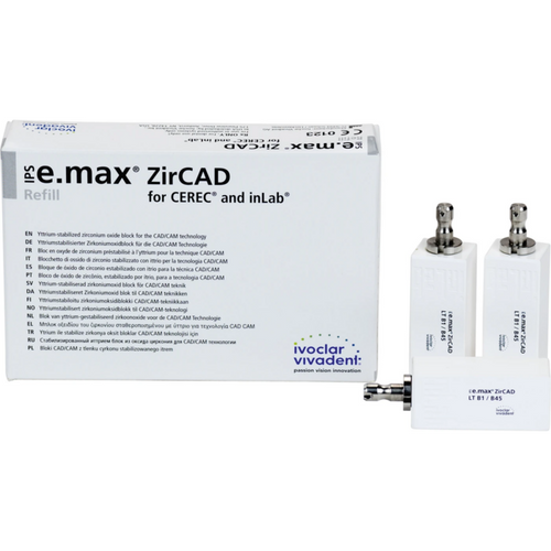 IPS e.max ZirCAD for CEREC/InLab Pakke med 3 blanker LT B1 B45