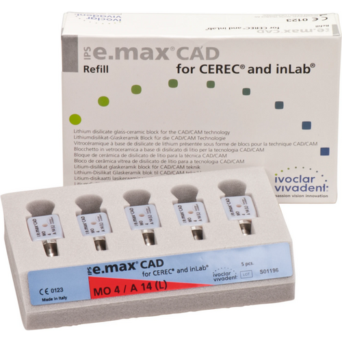 IPS e.max CAD Abutment-løsninger for CEREC/InLab 5 stk. størrelse A14L, MO4