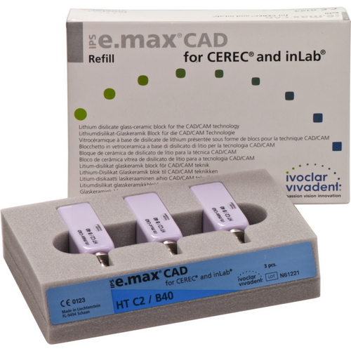 IPS e.max CAD-on technique Pakke med 3 stk størrelse B40, C2 HT