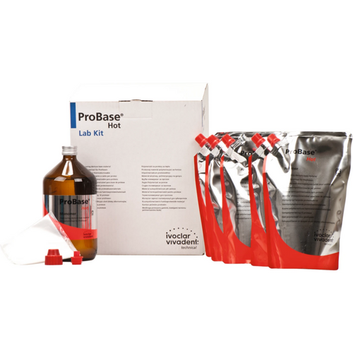 ProBase® Hot Lab-kit 5 x 500 g pulver rosa V, 1 liter monomer, tilbehør