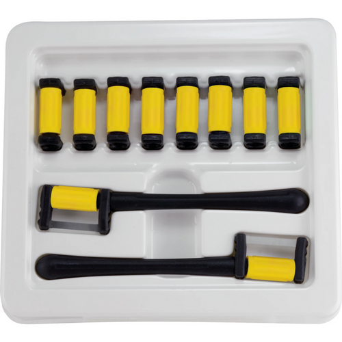 FitStrip 10 x 0,11 mm strips belagt på begge sider, superfin gul, 2 håndtak