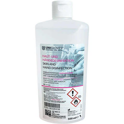 UNIGLOVES hånddesinfeksjon flaske 500 ml