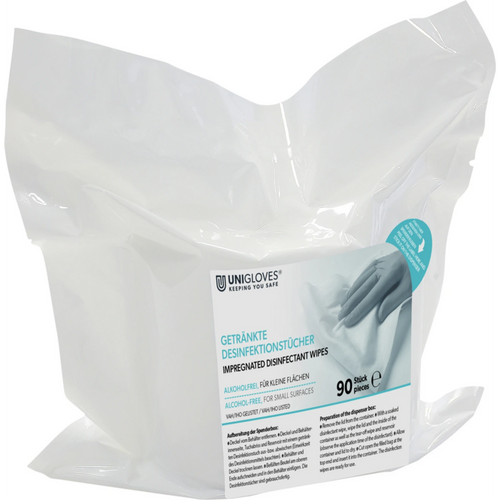 UNIGLOVES desinfeksjonsservietter alkoholfrie kartong 2 x 90 stk.