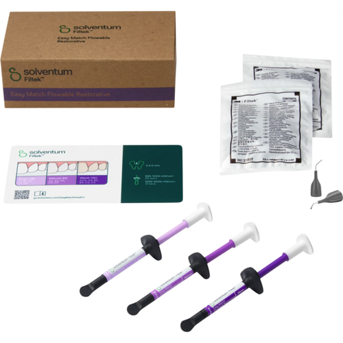 Solventum™ Filtek™ Easy Match flytende kompositt Introsett 3 x 2 g sprøyte, 2 x 20 spisser