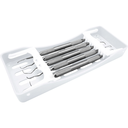 Paro-sett i SteriWashTray Sett hvitt S-WE-brett inkludert 5 instrumenter