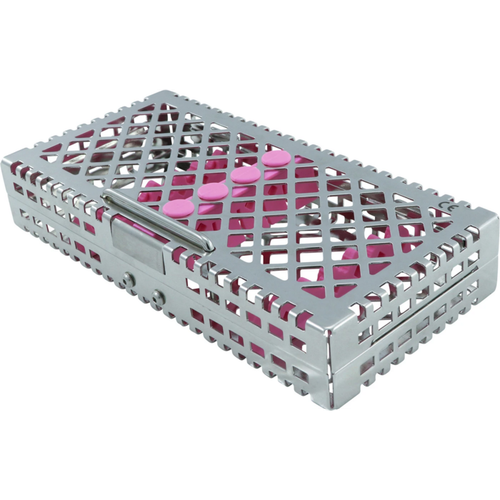 Steri-Wash-brett Stk. 190 x 92 x 34 mm rosa silikon, for 6 instrumenter