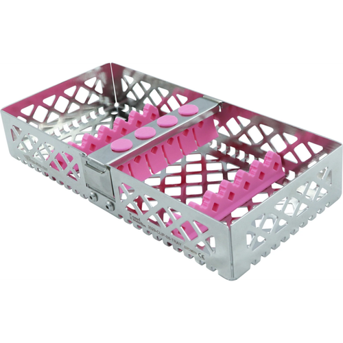Steri-Wash-brett Stk. 190 x 90 x 34 mm rosa silikon, for 6 instrumenter