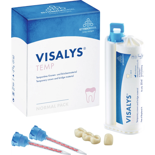 Visalys® Temp Normalpakke dobbelpatron 50 ml A3,5, 15 blandespisser blå-oransje