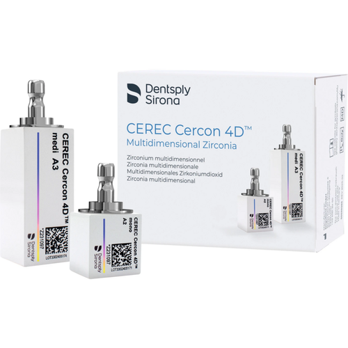 CEREC Cercon 4D™ Multidimensional Zirconia Pack of 2 pieces medi, C3