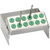 PLUG IN borholder stk. for 12 instrumenter (2 rader med 6 hull), grønn, 6,3 x 2,5 x 5 cm