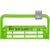 Steri-Bur Guards stk. for 12 instrumenter, neongrønn, 7,3 x 3,9 x 1 cm