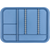 B-Lok Tray stk. brett 34 x 24,5 x 2,2 cm, med blå inndeler