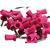 Fargede pussekopper 30 stk. magenta riflete, hard gummi, latch type