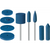 EVE UNIVERSAL blue Pack of 100 pieces unmounted, blue medium, figure cylinder, 7 x 20 mm