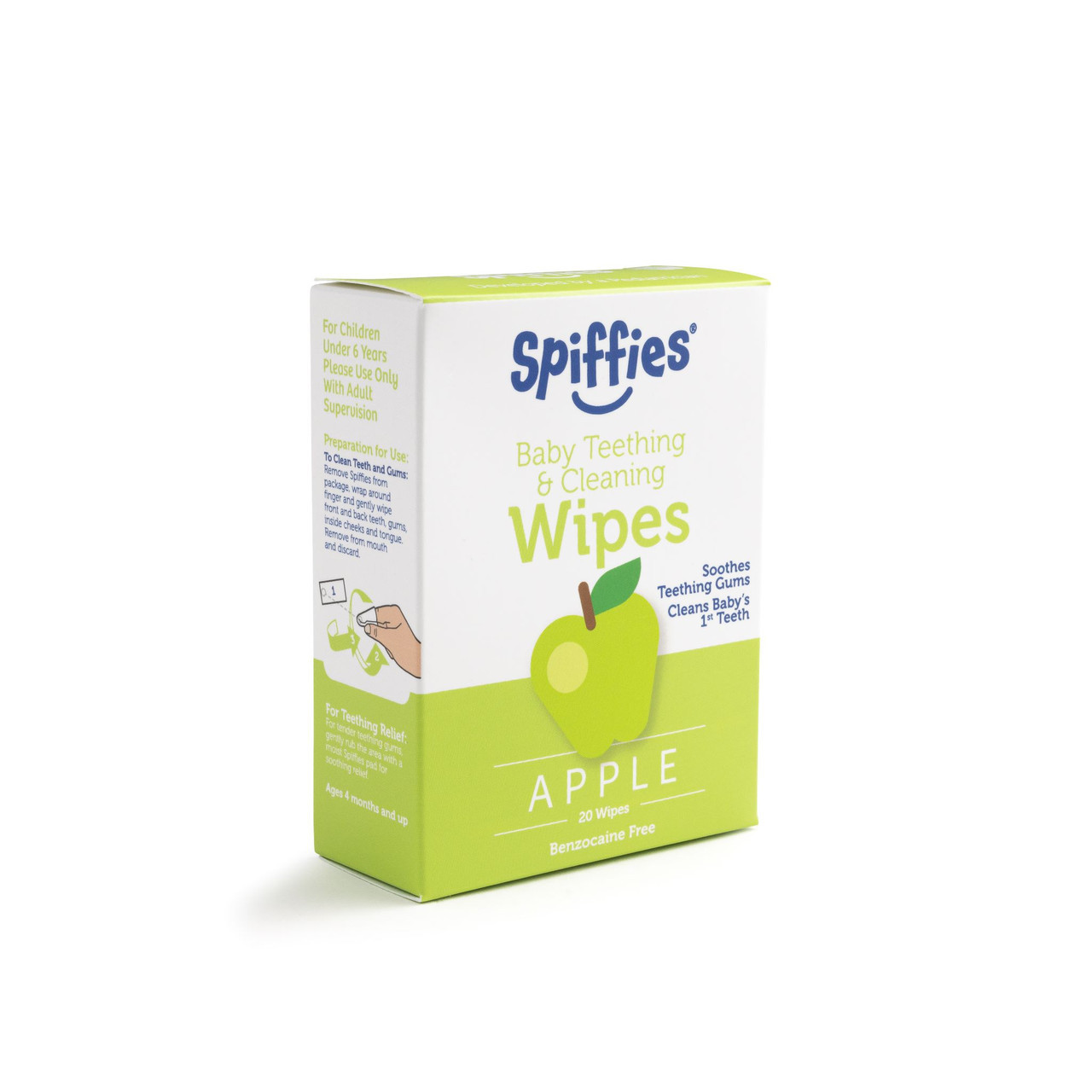 Apple Spiffies Xylitol Tooth Wipes, Box of 20 Wipes [YARD SALE]